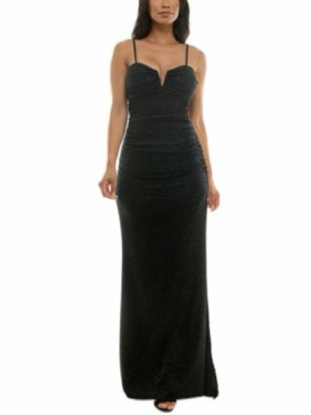 Emerald Sundae Black Spaghetti-Strap Maxi Dress
